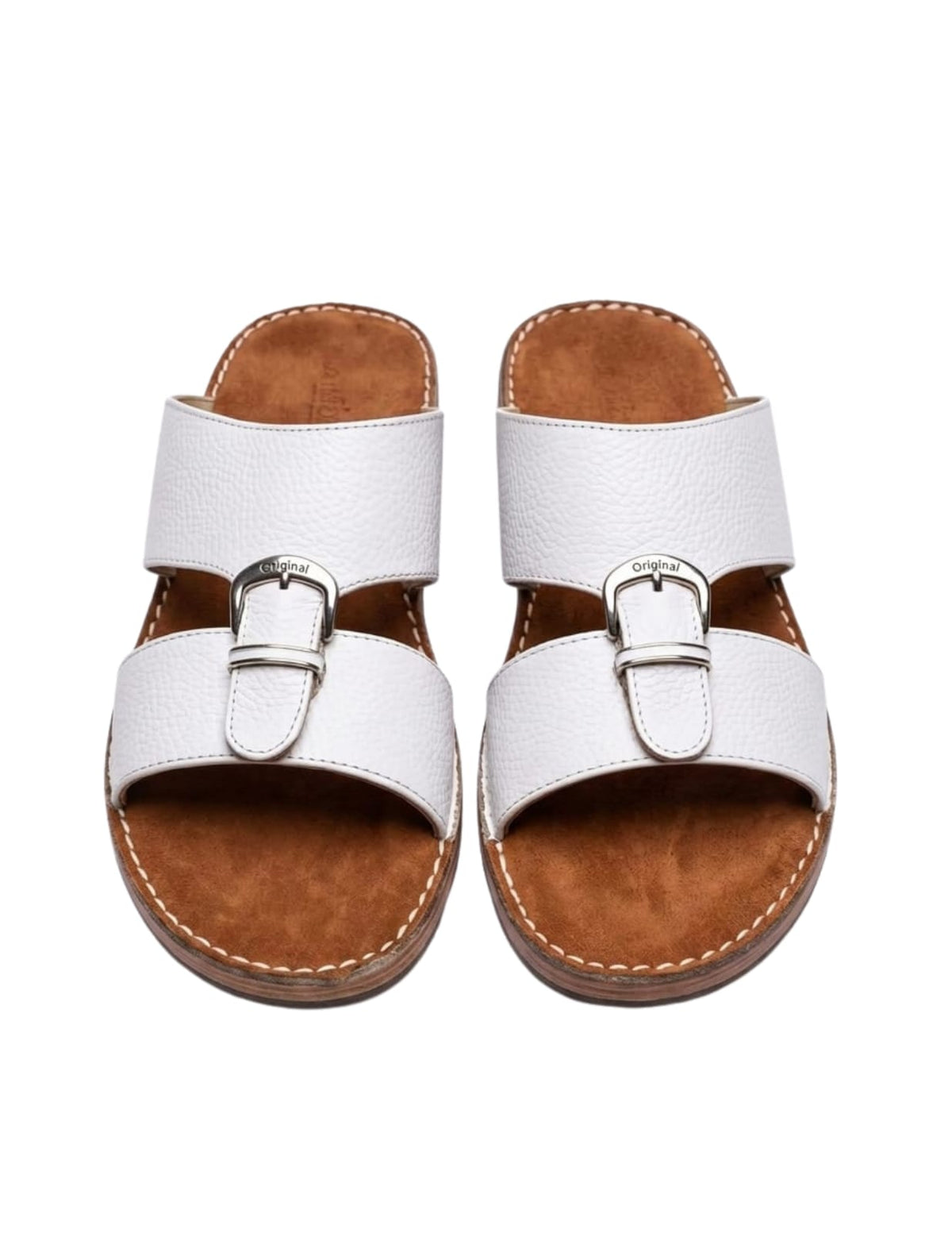 Classic Leather Arabic Sandals for Men – White