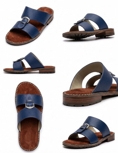 Classic Leather Arabic Sandals for Men – Blue