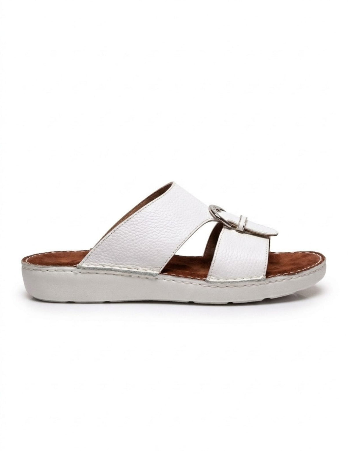 Classic Leather Arabic Sandals for Men – White