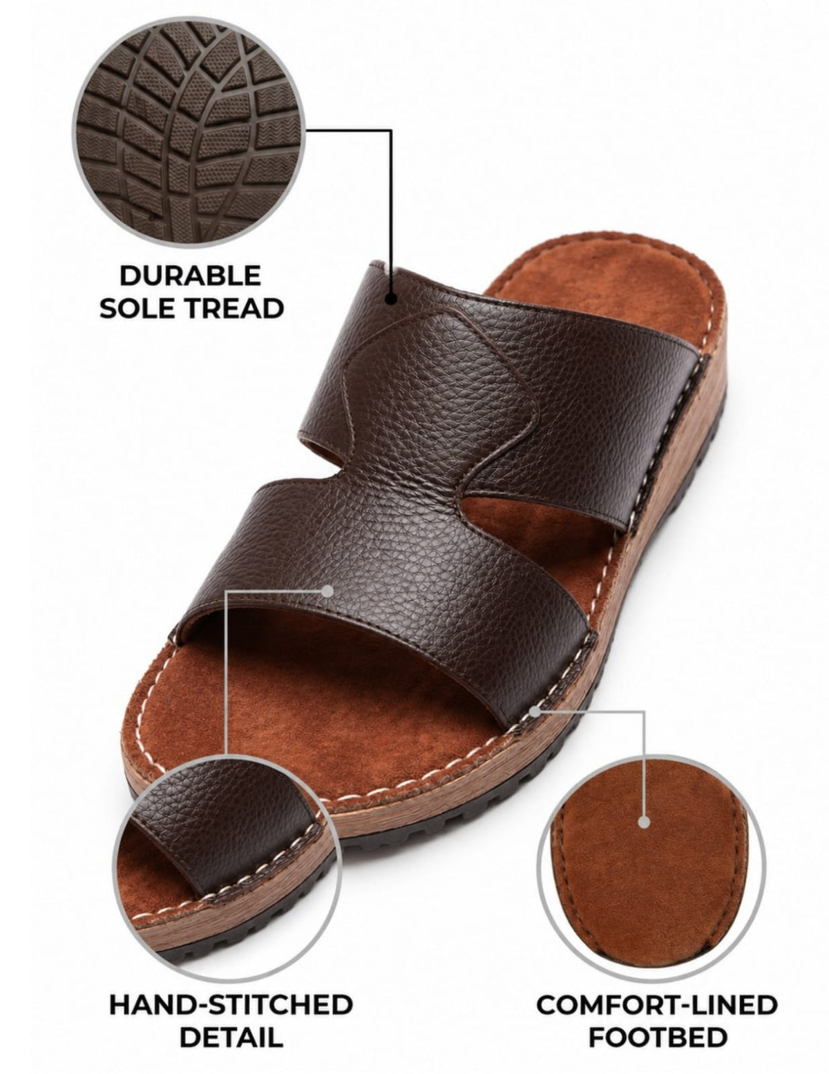 Classic Leather Arabic Sandals for Men