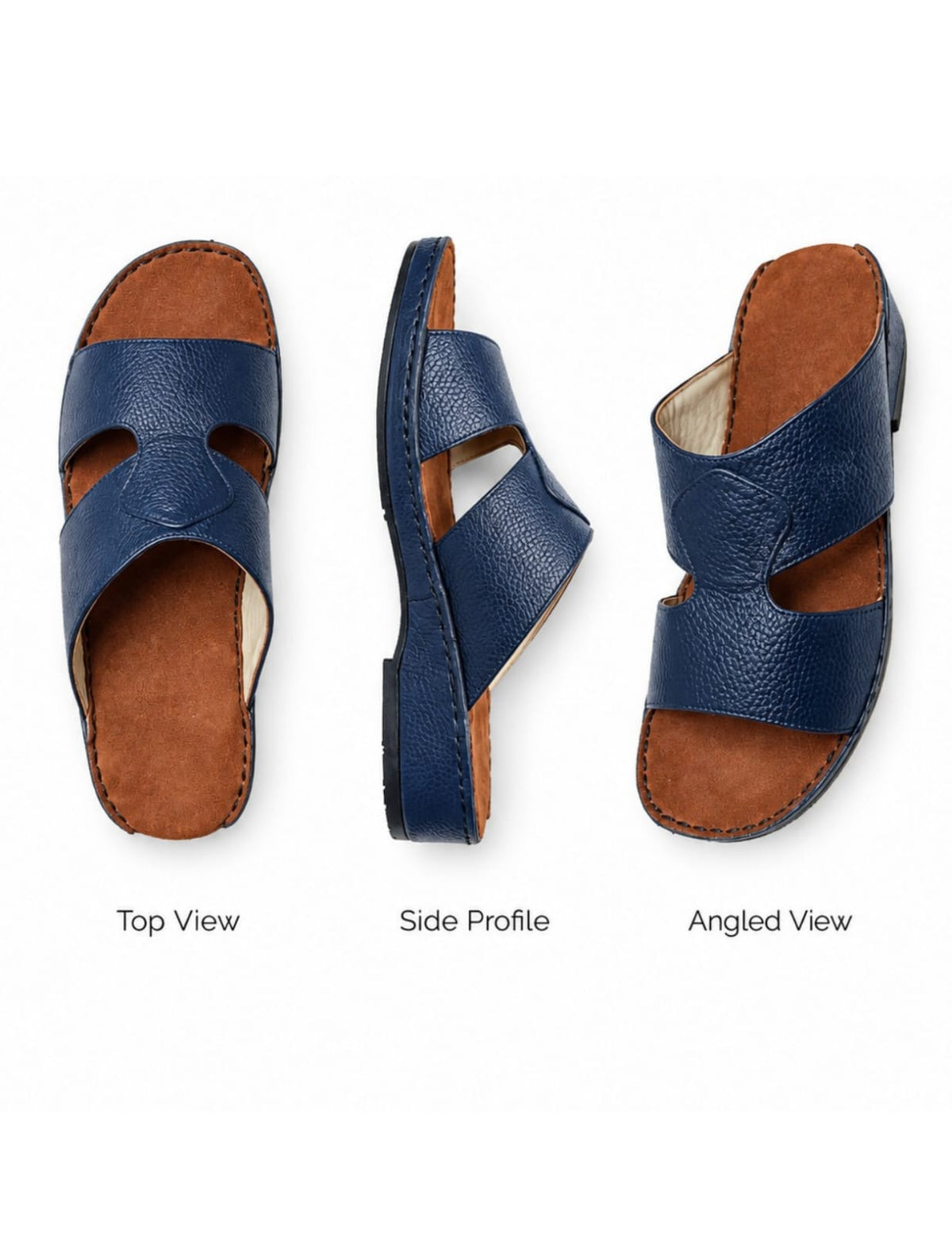 Classic Leather Arabic Sandals for Men – Blue