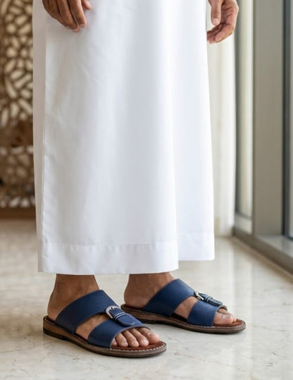 Classic Leather Arabic Sandals for Men – Blue