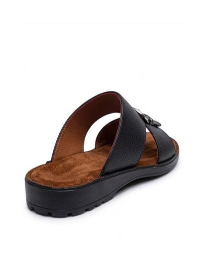 Classic Leather Arabic Sandals for Men - Black