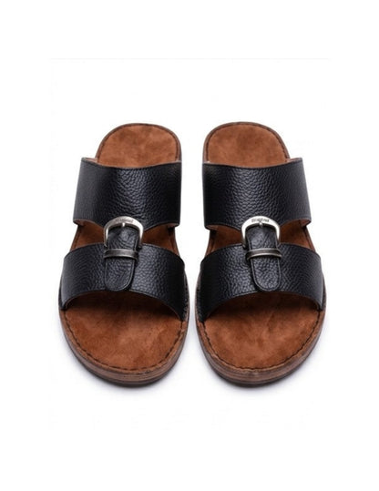 Classic Leather Arabic Sandals for Men - Black