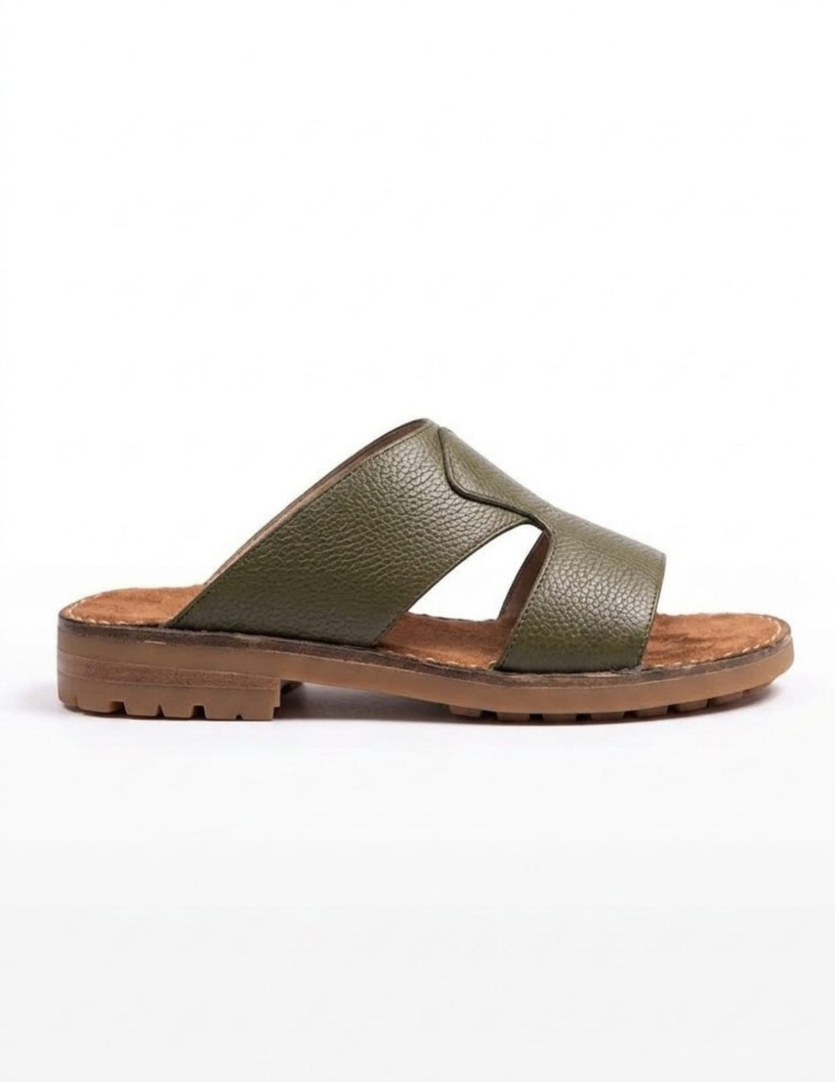 Classic Leather Arabic Sandals for Men - Navy Green