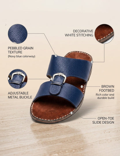 Classic Leather Arabic Sandals for Men – Blue