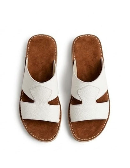 Classic Leather Arabic Sandals for Men – White