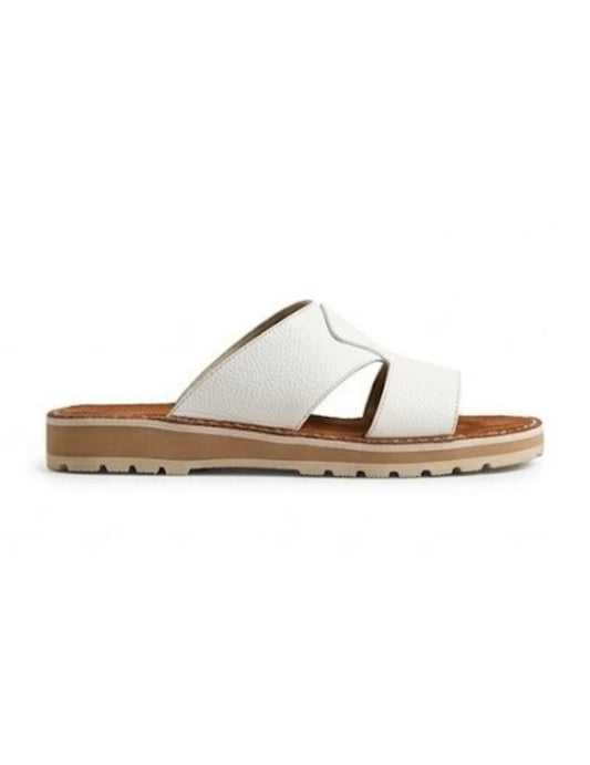 Classic Leather Arabic Sandals for Men – White