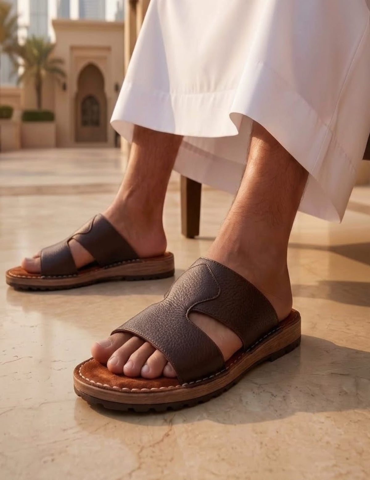 Classic Leather Arabic Sandals for Men