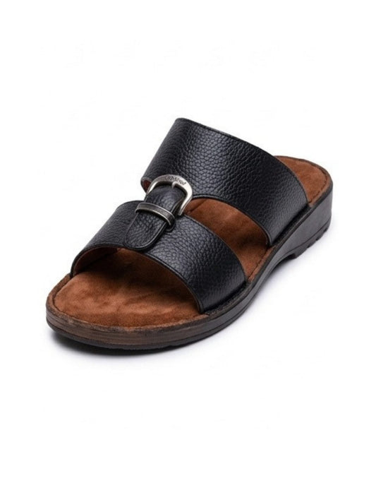 Classic Leather Arabic Sandals for Men - Black